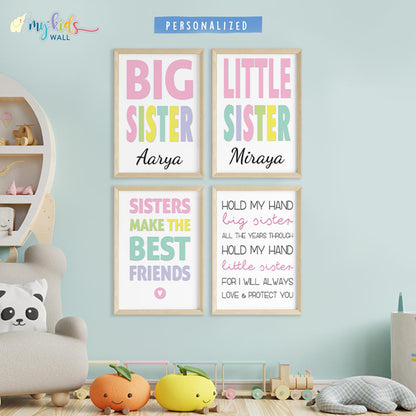 Big Sister Little Sister Love Wall Frames (Set of 4)