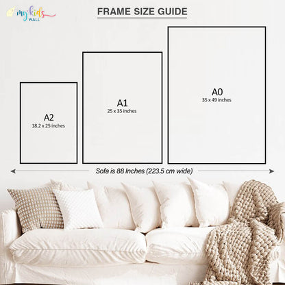 Big vertical A2 A1 A0 frame size chart