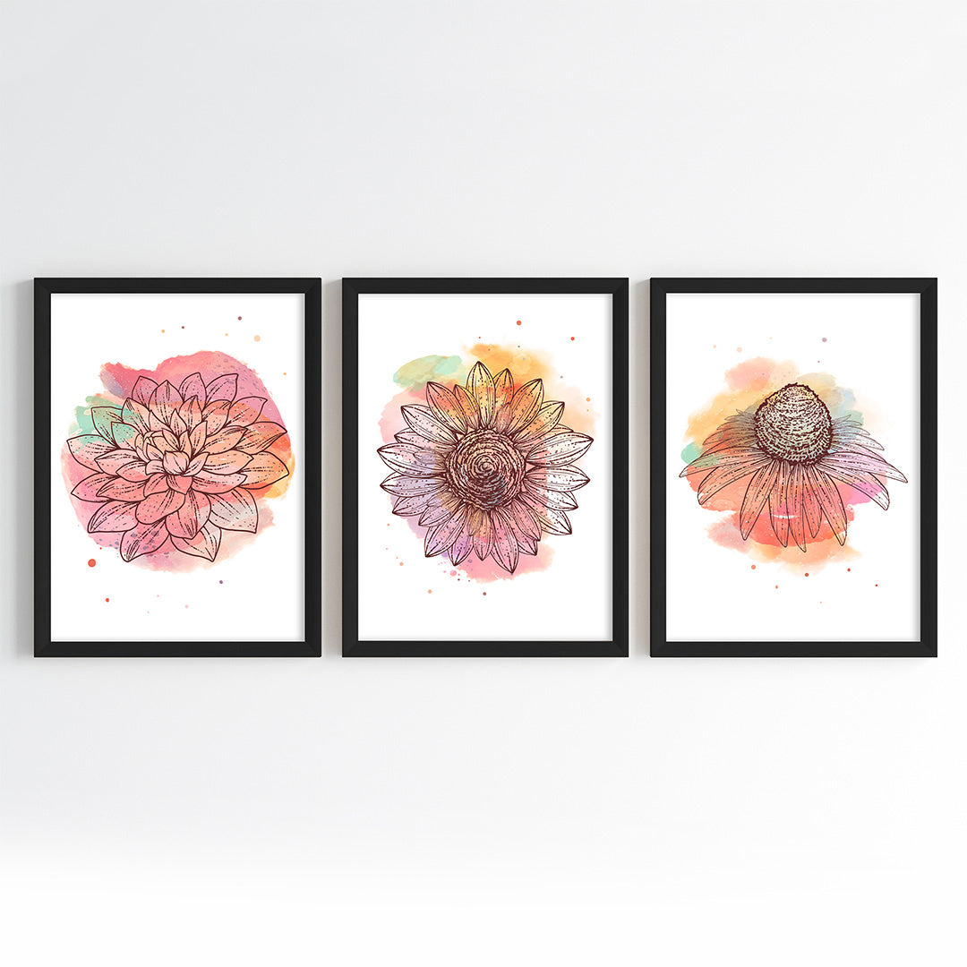 Blooming Grace Wall Art (Framed Set of 3)