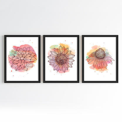 Blooming Grace Wall Art (Framed Set of 3)