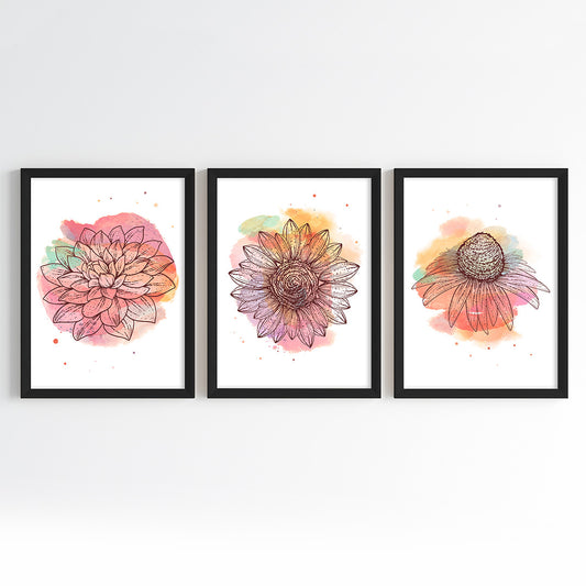 Blooming Grace Wall Art (Framed Set of 3)