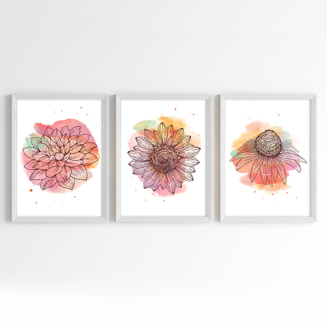 Blooming Grace Wall Art (Framed Set of 3)