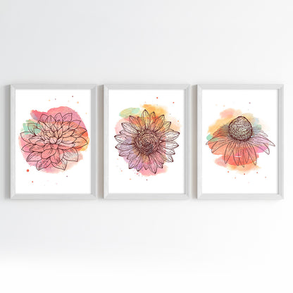 Blooming Grace Wall Art (Framed Set of 3)