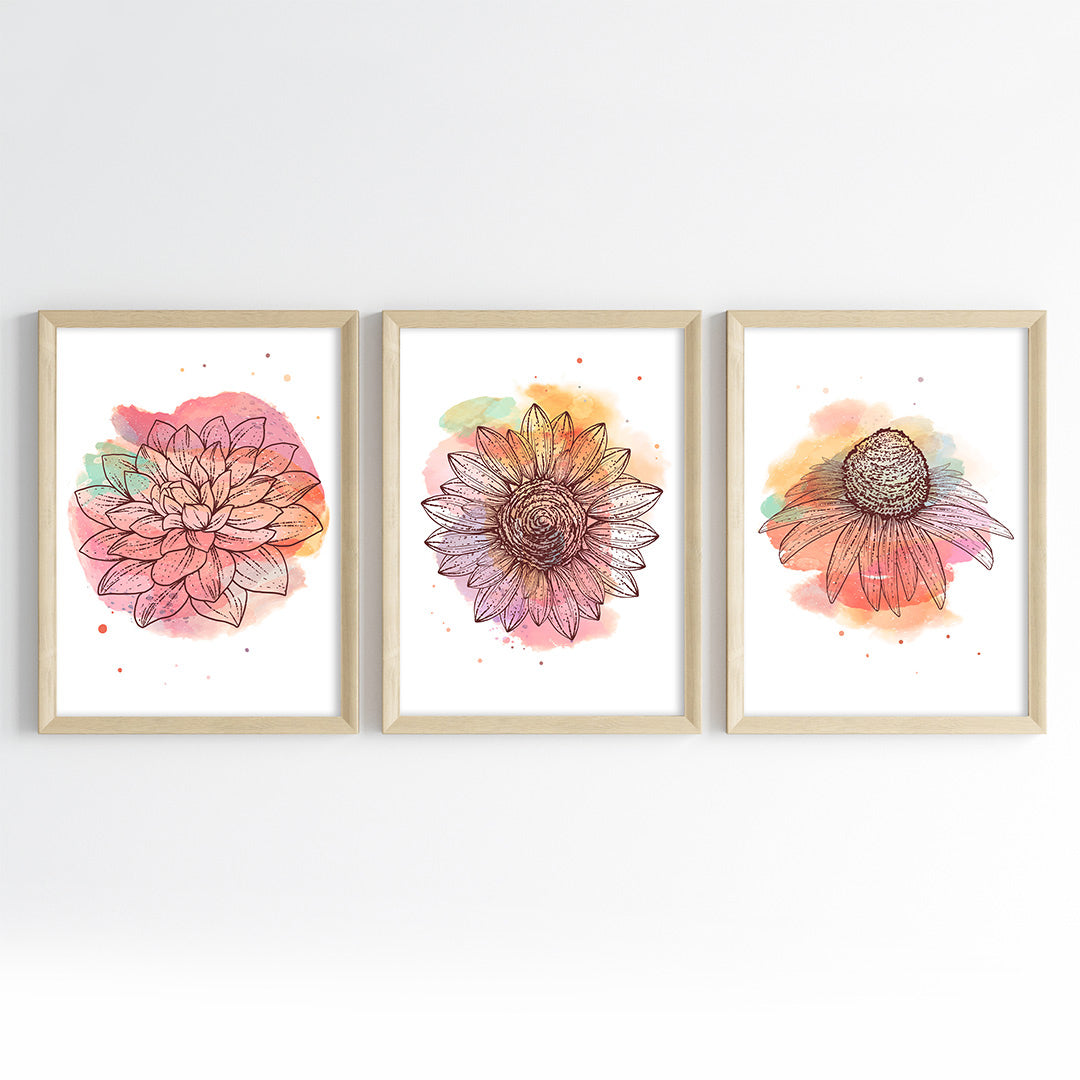 Blooming Grace Wall Art (Framed Set of 3)