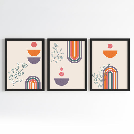 Boho Harmony Arches Wall Art (Framed Set of 3)