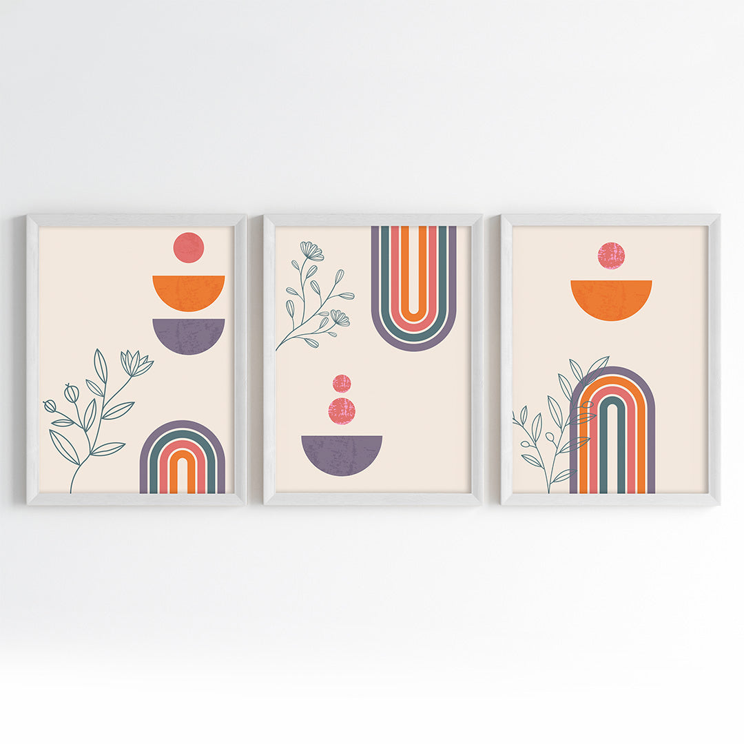 Boho Harmony Arches Wall Art (Framed Set of 3)