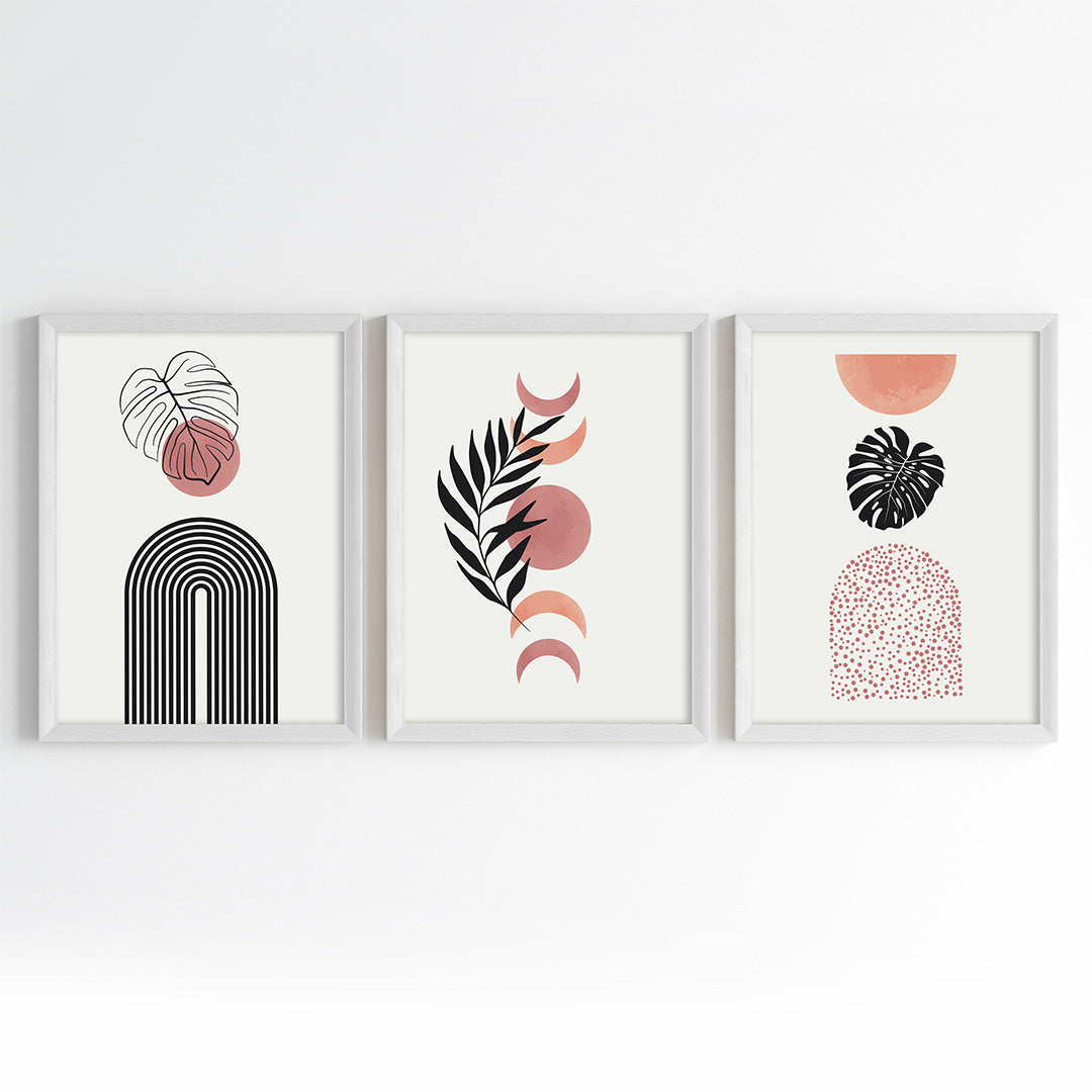 Boho Lunar Botanicals Wall Art (Framed Set of 3)