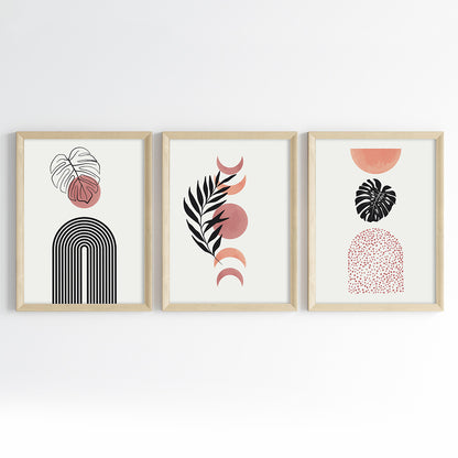 Boho Lunar Botanicals Wall Art (Framed Set of 3)