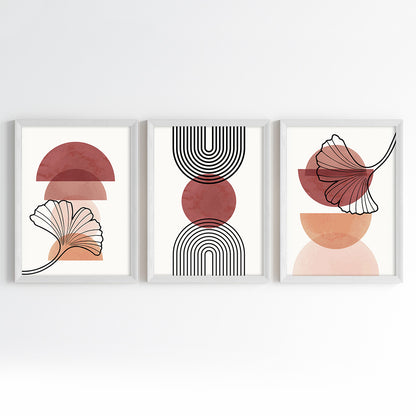 Boho Terra Arches Wall Art (Framed Set of 3)