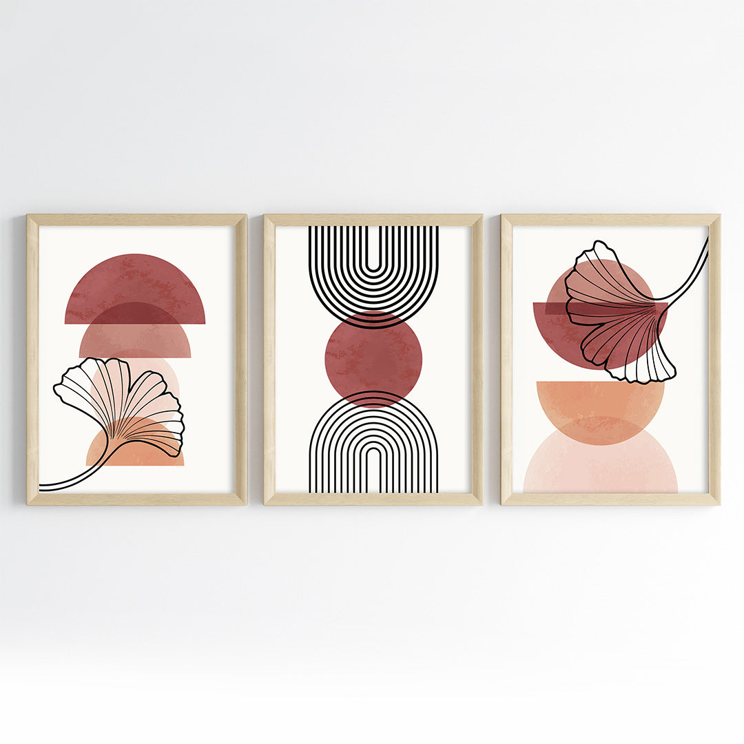 Boho Terra Arches Wall Art (Framed Set of 3)