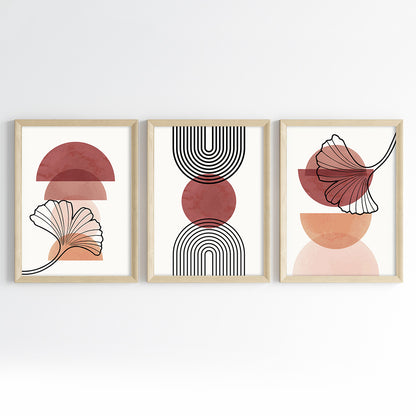 Boho Terra Arches Wall Art (Framed Set of 3)