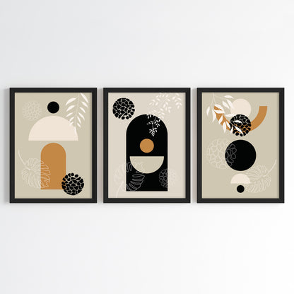 Botanical Geometry Wall Art (Framed Set of 3)
