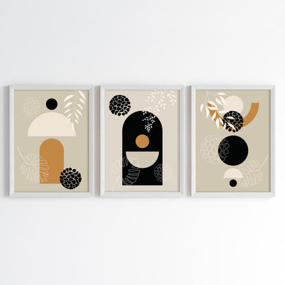 Botanical Geometry Wall Art (Framed Set of 3)