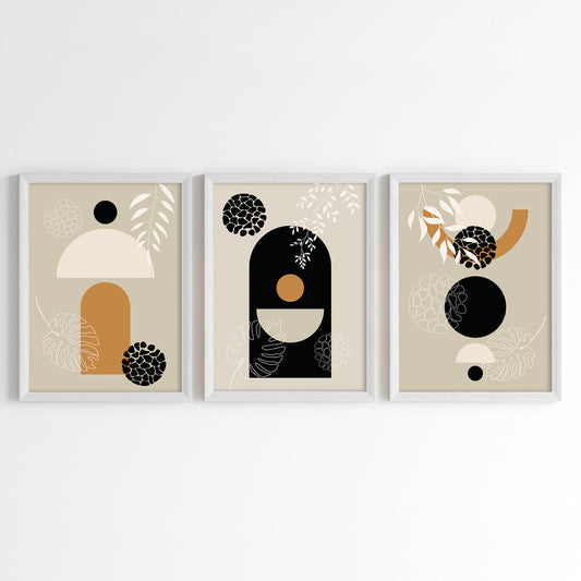 Botanical Geometry Wall Art (Framed Set of 3)