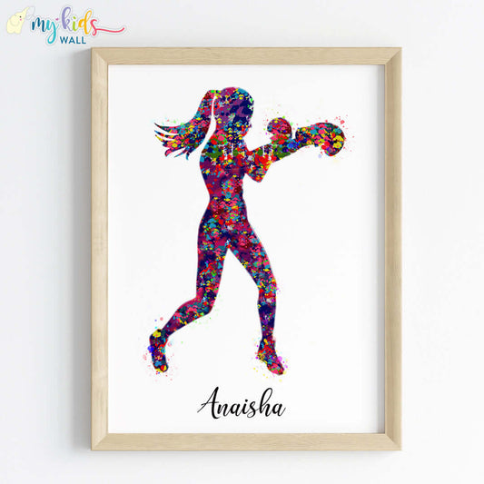 Inspirational boxer girl wooden wall frame