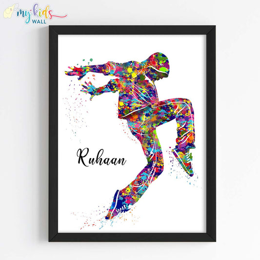 Inspirational break dancer wall art black frame