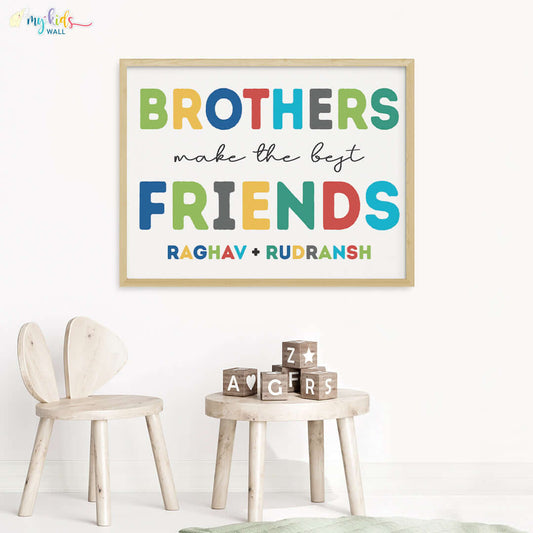 siblings best friends wooden wall frame