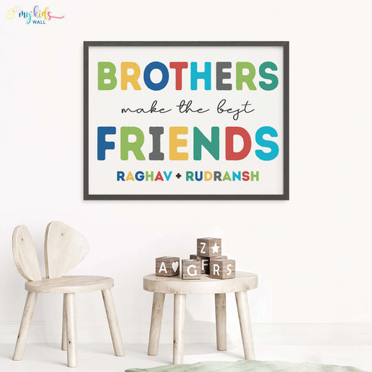 siblings best friends black wall frame