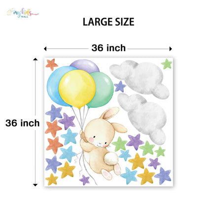 Bunny Balloons Adventure Personalized Wall Stickers