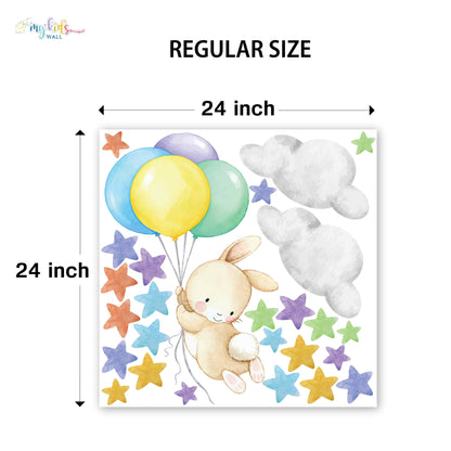 Bunny Balloons Adventure Personalized Wall Stickers