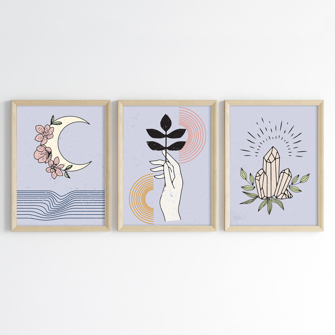 Celestial Balance Wall Art (Framed Set of 3)