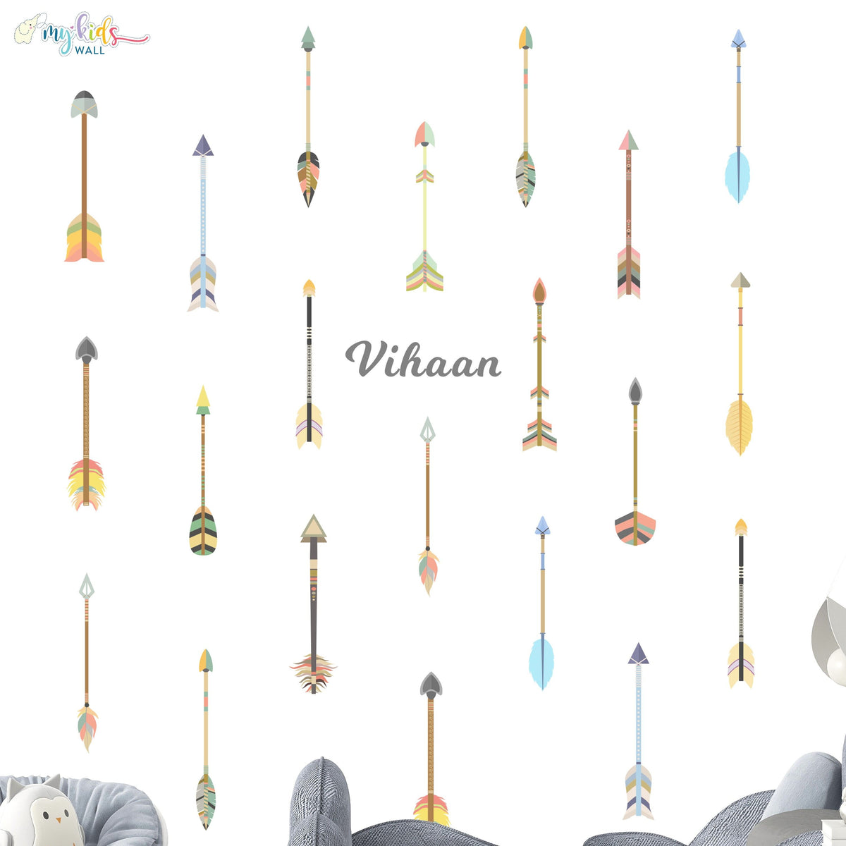 Colorful Arrows Personalized Wall Stickers