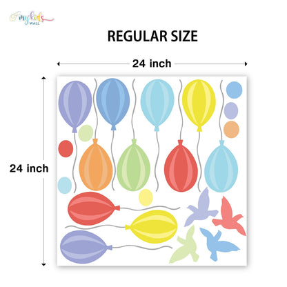 Colorful Balloons & Birds Personalized Wall Stickers
