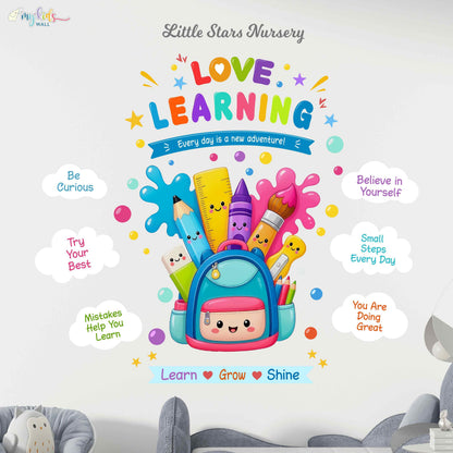 Colorful Educational Learning Personalized Wall Stickers
