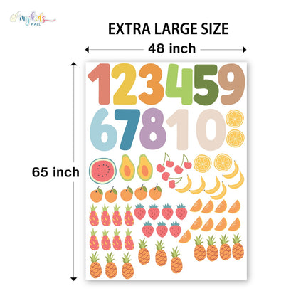 Colorful Fruits & Numbers Personalized Wall Stickers