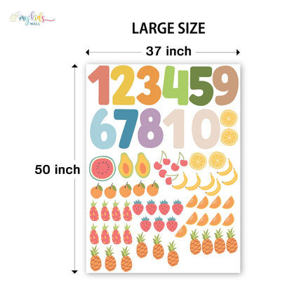 Colorful Fruits & Numbers Personalized Wall Stickers