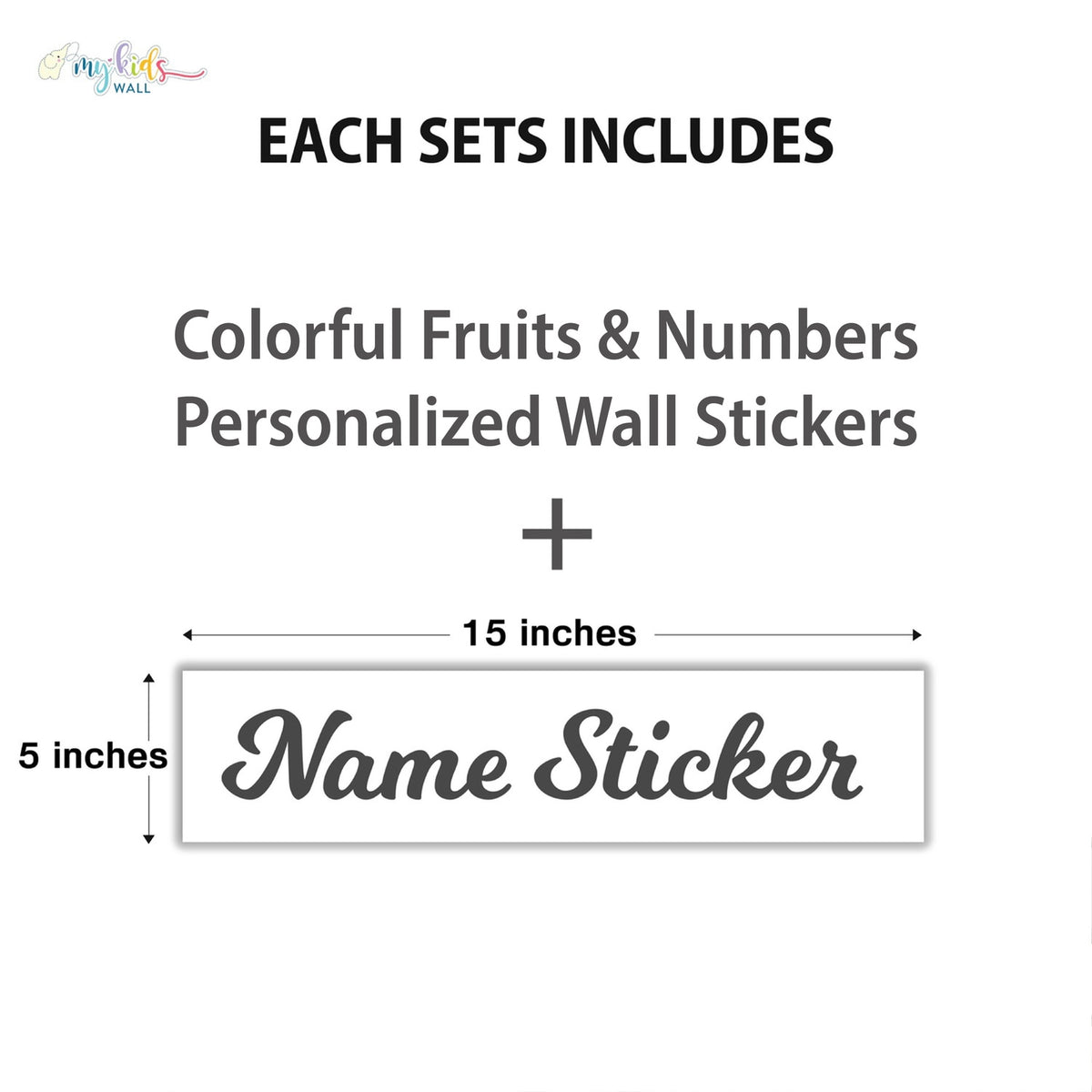Colorful Fruits & Numbers Personalized Wall Stickers