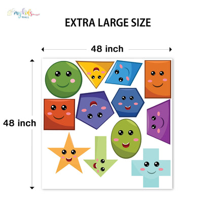 Colorful Geometric Shapes Educational Personalized Wall Stickers