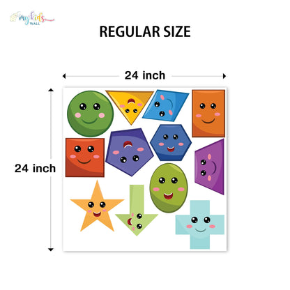 Colorful Geometric Shapes Educational Personalized Wall Stickers