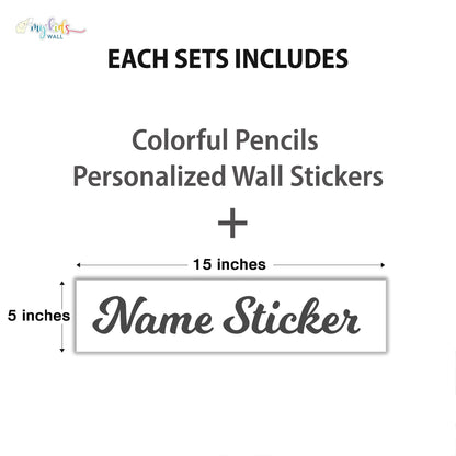 Colorful Pencils Personalized Wall Stickers