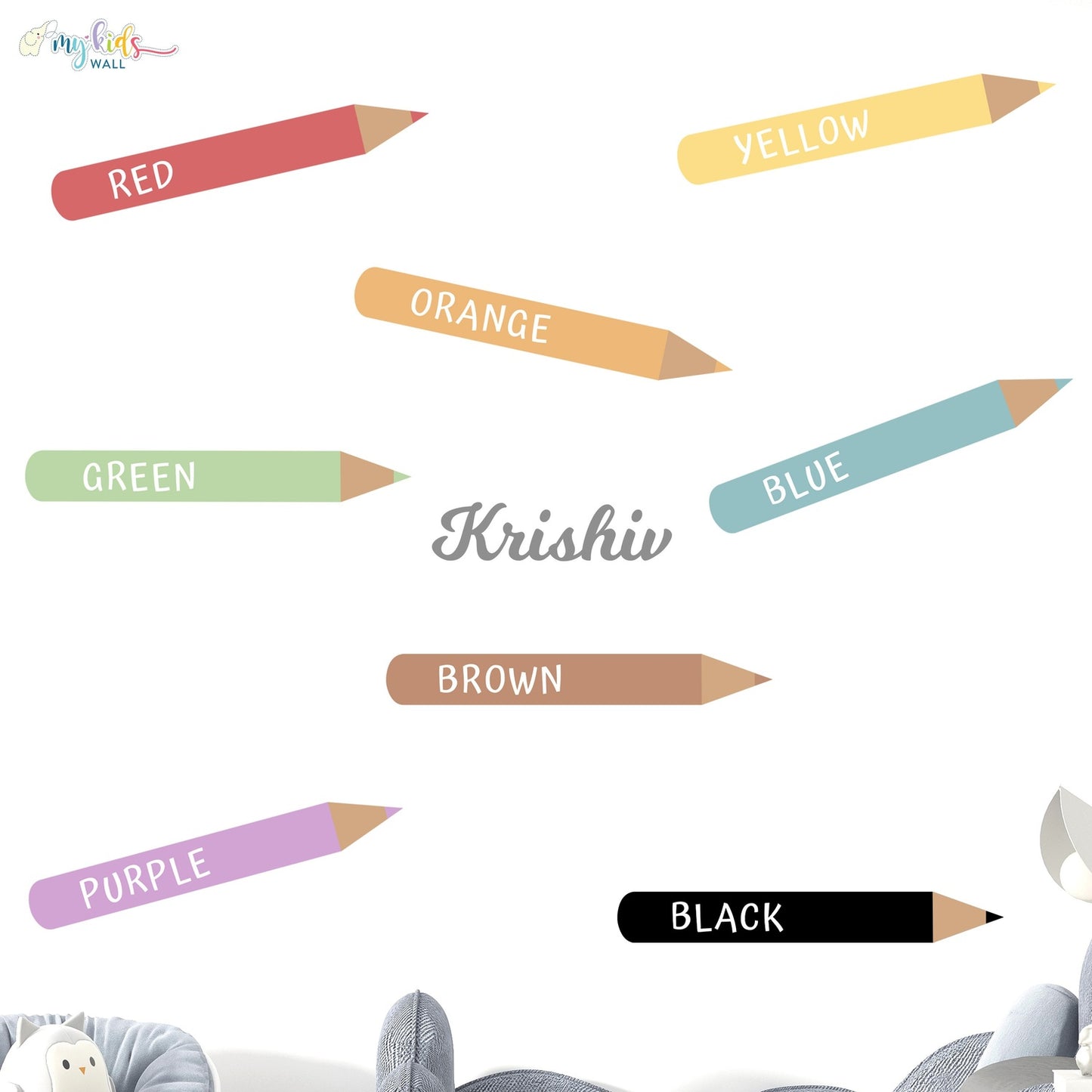 Colorful Pencils Personalized Wall Stickers