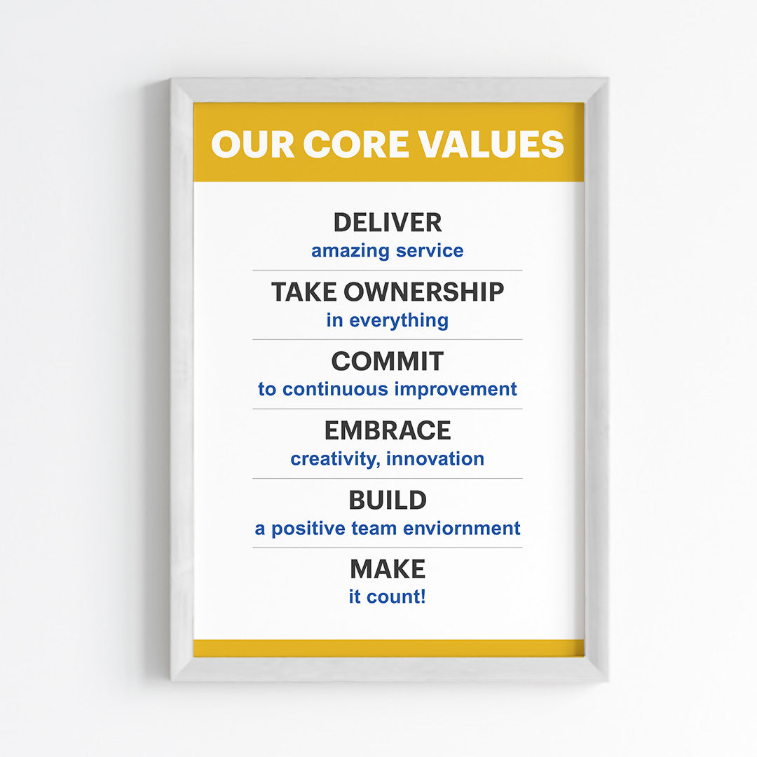 Company Core Values Wall Art (Framed)