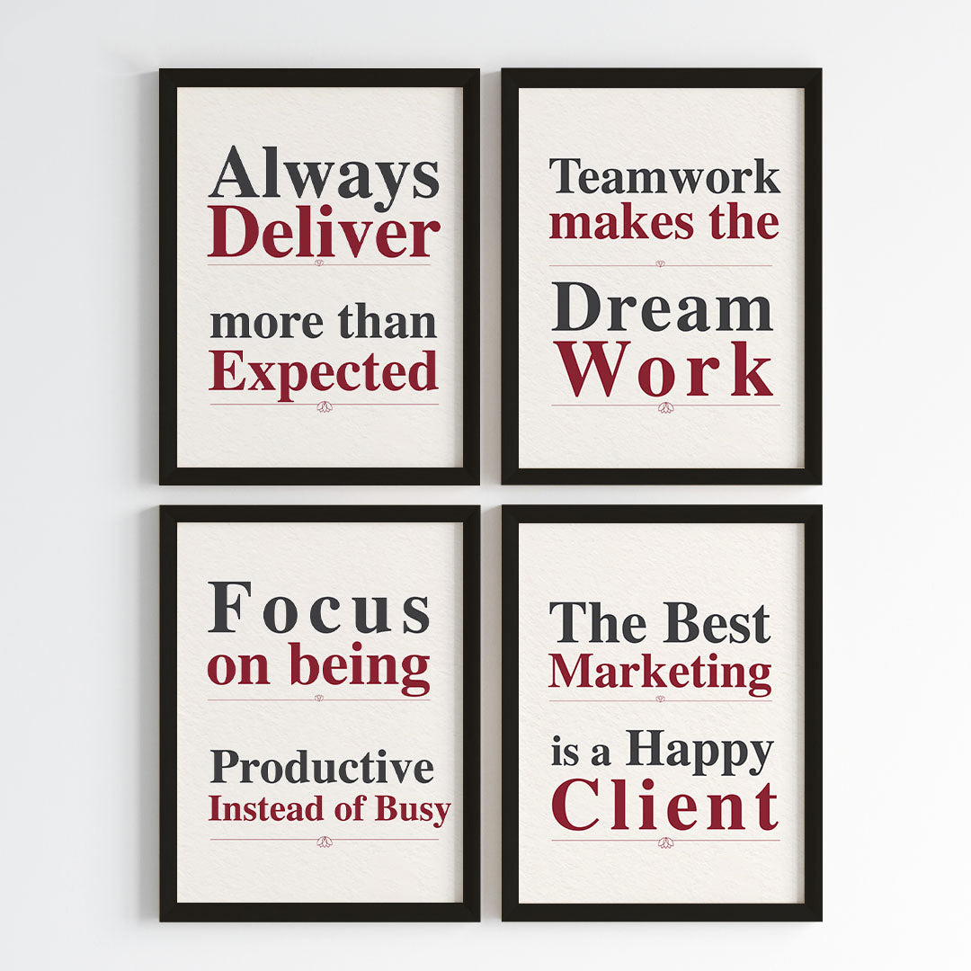 Core Values for Happy Clients Wall Art (Framed)