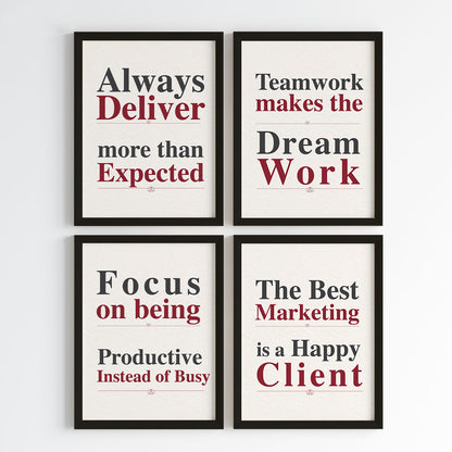 Core Values for Happy Clients Wall Art (Framed)