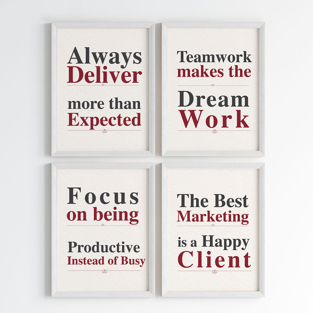 Core Values for Happy Clients Wall Art (Framed)