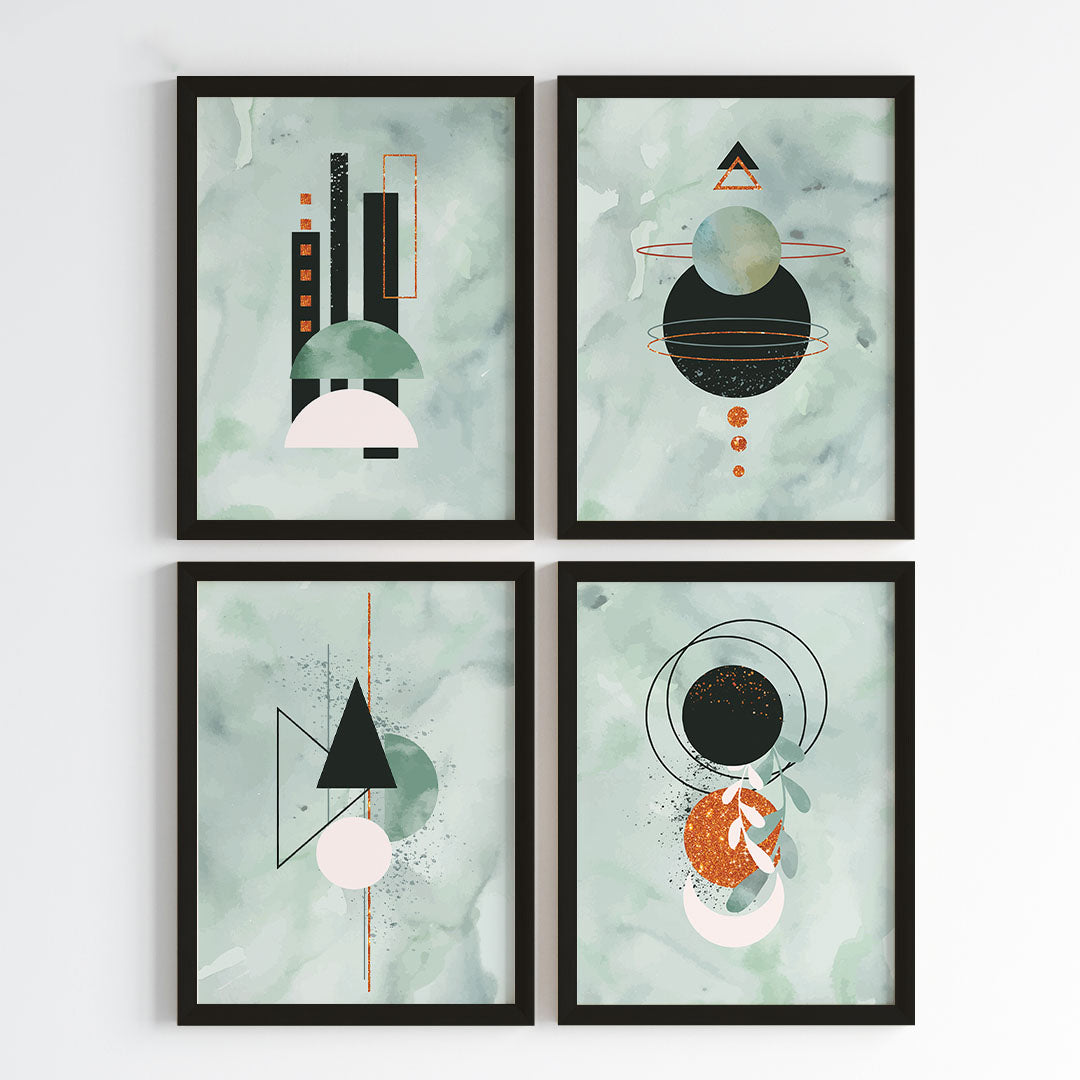 Cosmic Geometry Wall Art (Framed Set of 4)