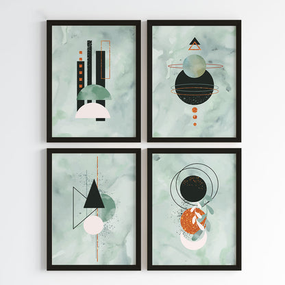 Cosmic Geometry Wall Art (Framed Set of 4)
