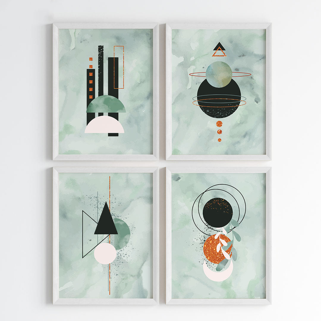 Cosmic Geometry Wall Art (Framed Set of 4)