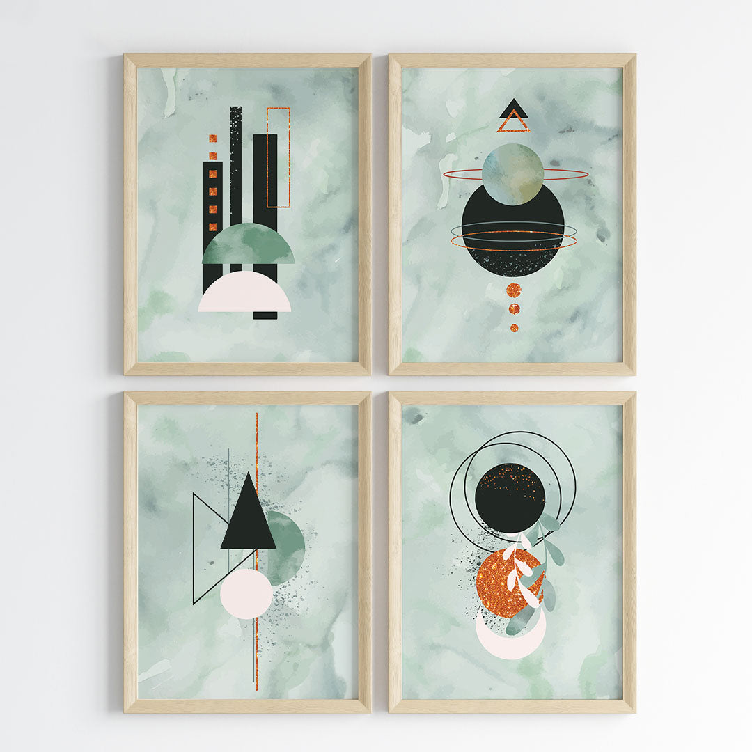 Cosmic Geometry Wall Art (Framed Set of 4)