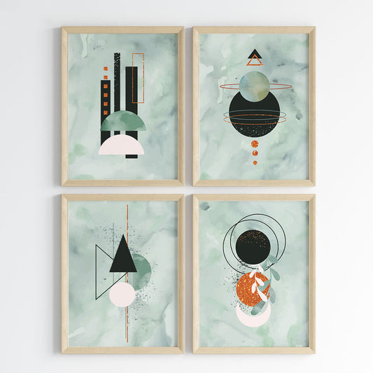 Cosmic Geometry Wall Art (Framed Set of 4)