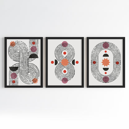 Cosmic Pattern Wall Art (Framed Set of 3)