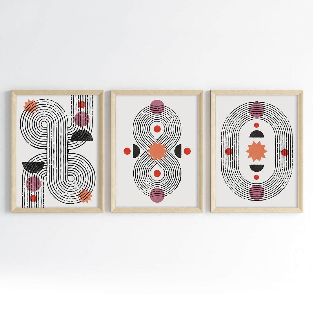 Cosmic Pattern Wall Art (Framed Set of 3)
