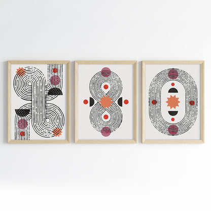 Cosmic Pattern Wall Art (Framed Set of 3)