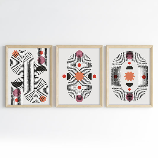 Cosmic Pattern Wall Art (Framed Set of 3)