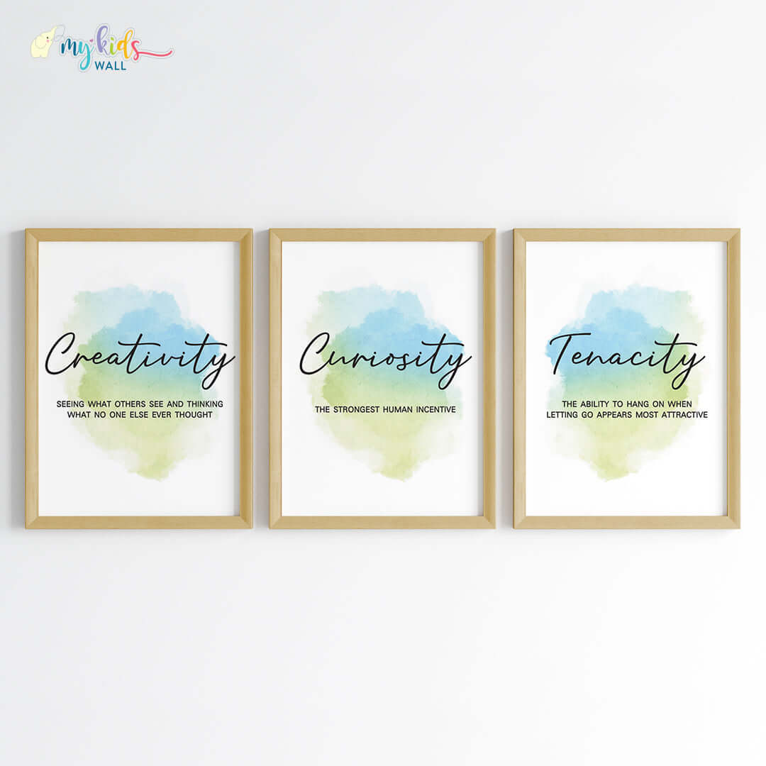 Inspirational quotes set of 3 wooden frames