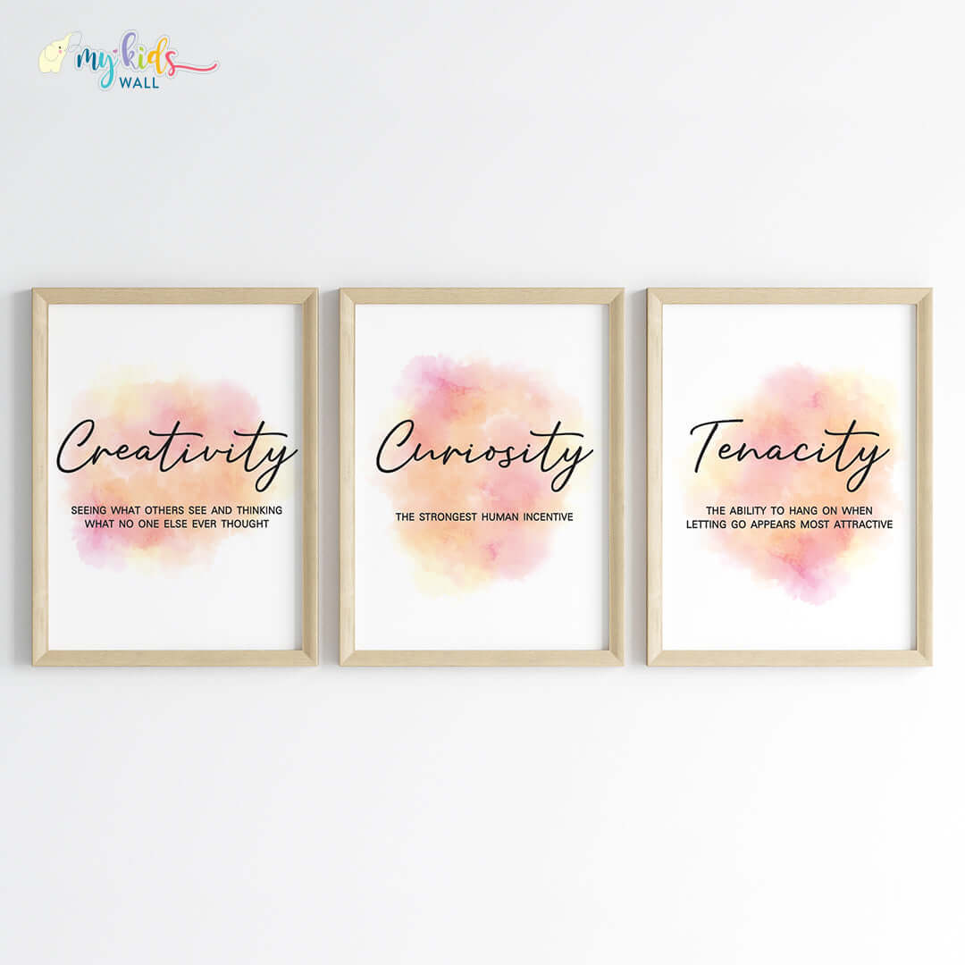 Inspirational quotes set of 3 wooden frames